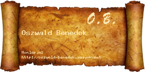 Oszwald Benedek névjegykártya